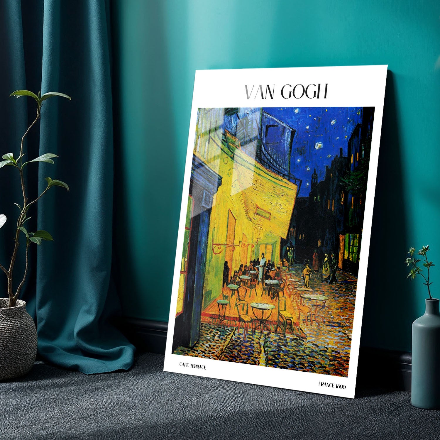 Flex Designs Metal Poster Cafe Terrace by Vincent Van Gogh 24 x 36" Home Goods - Artist Artwork  Metal Poster
