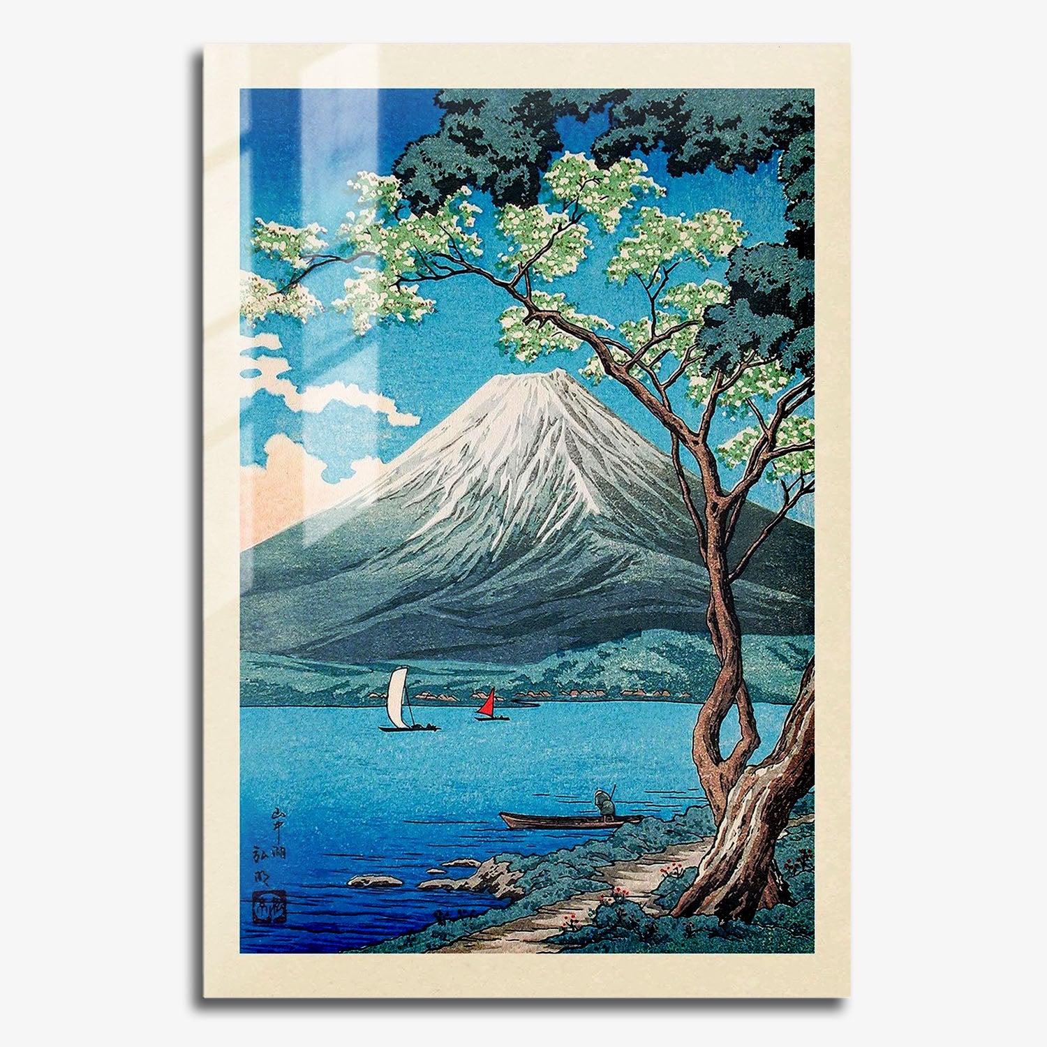 Flex Designs Metal Poster Mount Fuji from Lake Yamanaka by Hiroaki Takahashi 11 x 17" Home Goods - Artist Artwork  Metal Poster