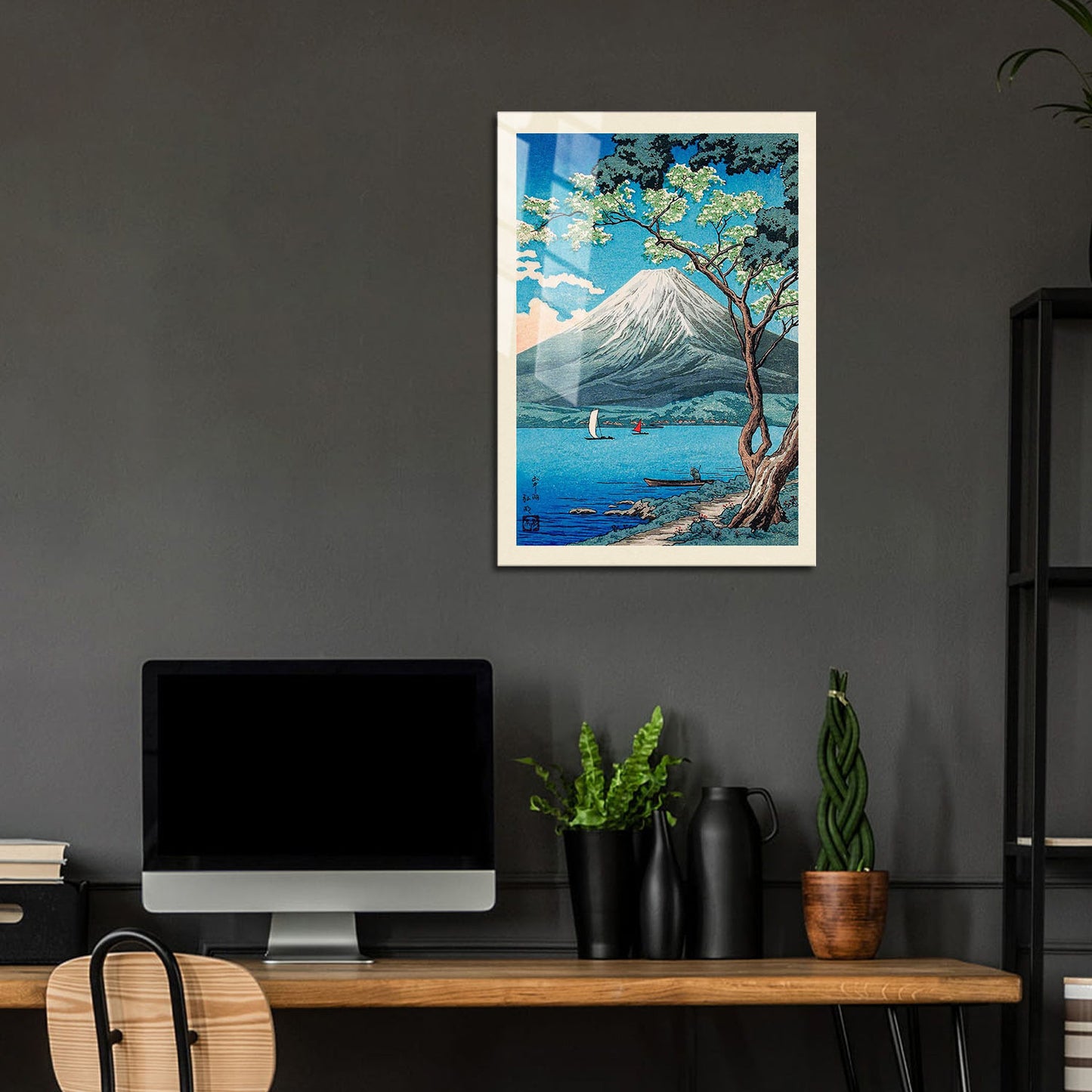 Flex Designs Metal Poster Mount Fuji from Lake Yamanaka by Hiroaki Takahashi 24 x 36" Home Goods - Artist Artwork  Metal Poster