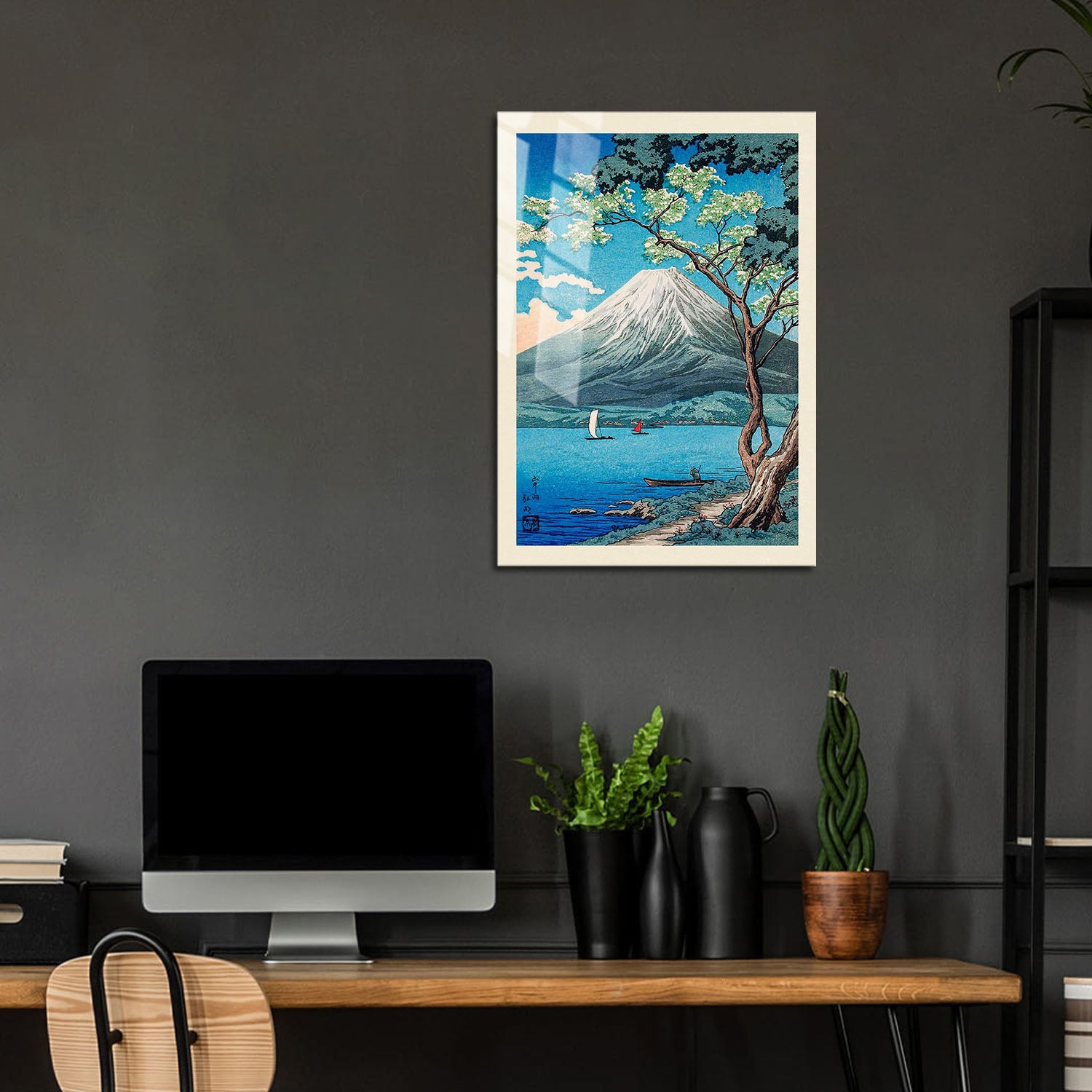 Flex Designs Metal Poster Mount Fuji from Lake Yamanaka by Hiroaki Takahashi 24 x 36" Home Goods - Artist Artwork  Metal Poster