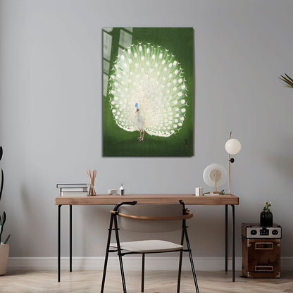 Flex Designs Metal Poster Green Peacock by Ohara Koson 5 x 7" Home Goods - Artist Artwork  Metal Poster