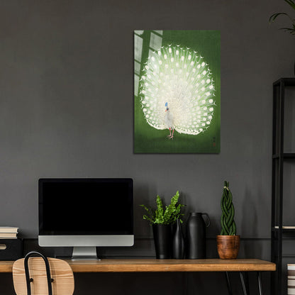 Flex Designs Metal Poster Green Peacock by Ohara Koson 24 x 36" Home Goods - Artist Artwork  Metal Poster