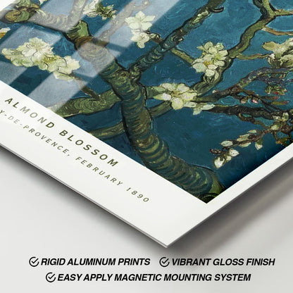 Flex Designs Metal Poster Almond Blossom by Vincent Van Gogh 11 x 17" Home Goods - Artist Artwork  Metal Poster