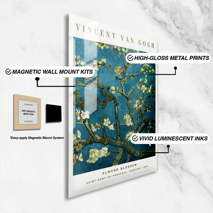 Flex Designs Metal Poster Almond Blossom by Vincent Van Gogh 16 x 24" Home Goods - Artist Artwork  Metal Poster