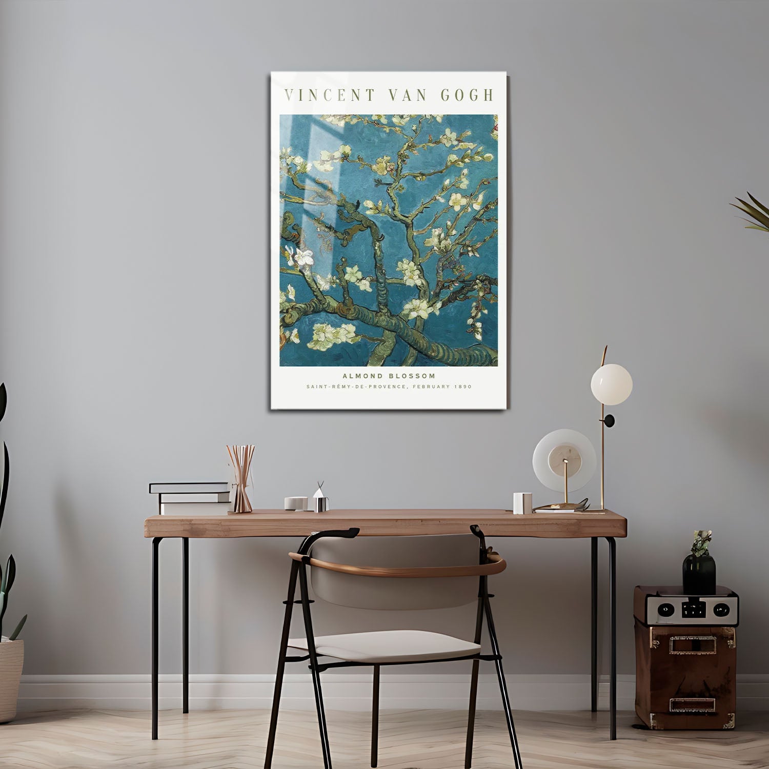 Flex Designs Metal Poster Almond Blossom by Vincent Van Gogh 5 x 7" Home Goods - Artist Artwork  Metal Poster