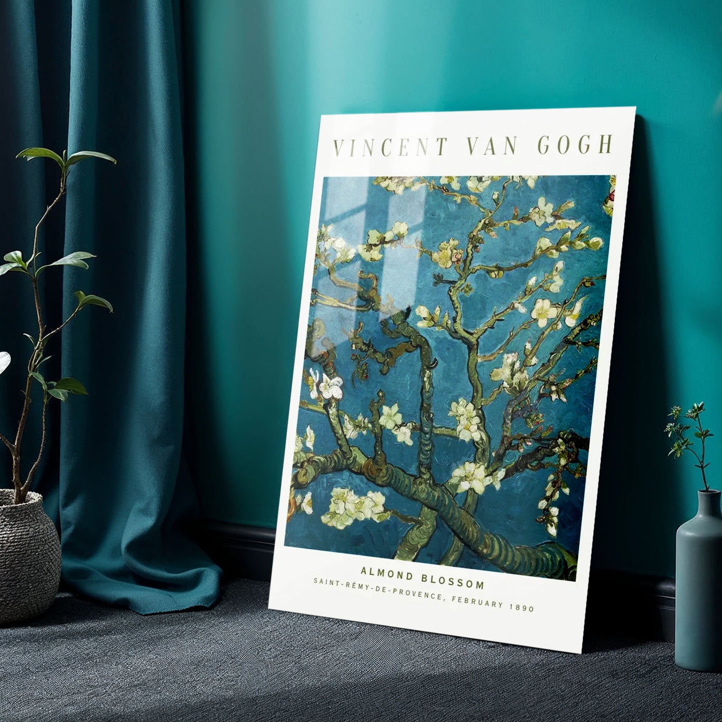 Flex Designs Metal Poster Almond Blossom by Vincent Van Gogh 24 x 36" Home Goods - Artist Artwork  Metal Poster