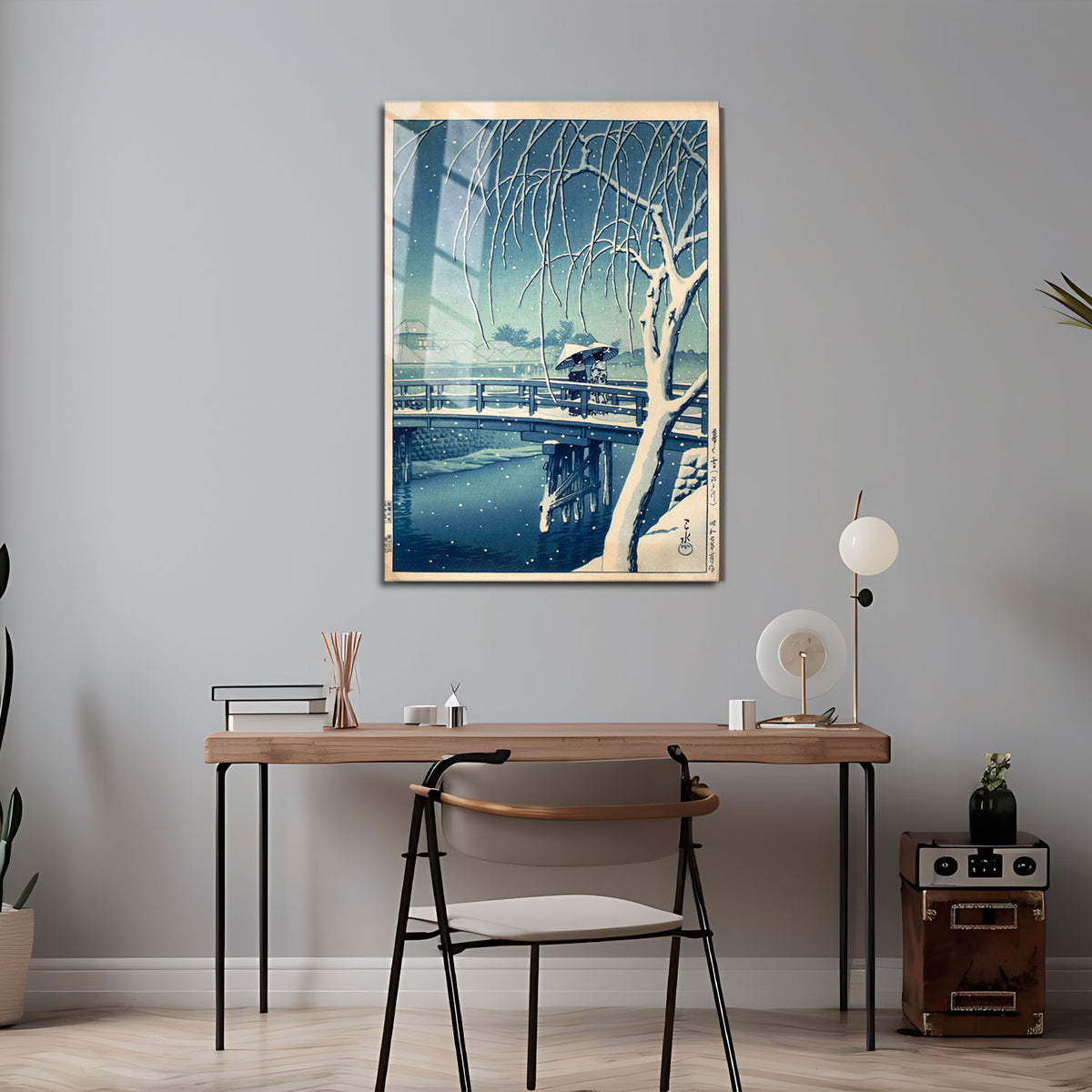 Flex Designs Metal Poster Evening Snow at Edo River by Kawase Hasui 5 x 7" Home Goods - Artist Artwork  Metal Poster