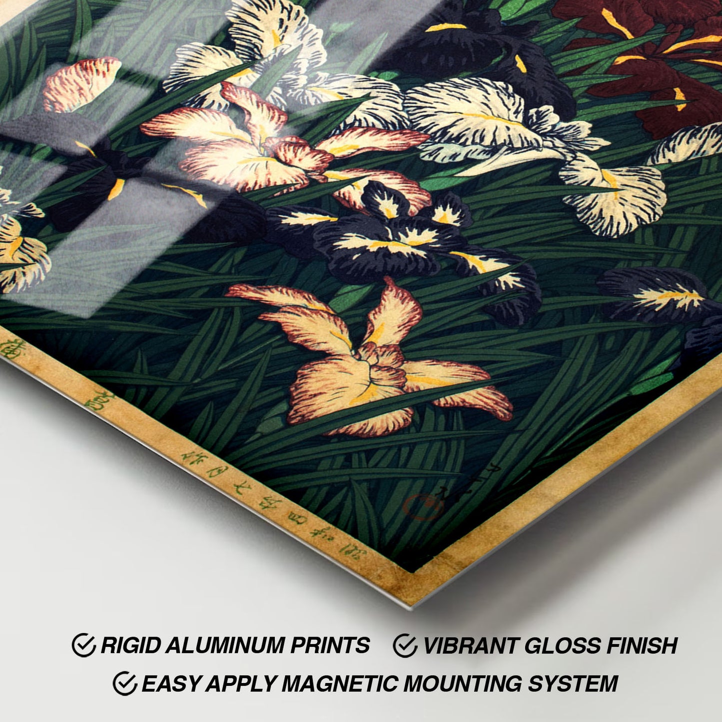 Flex Designs Metal Poster Irises Flowers by Kawase Hasui 11 x 17" Home Goods - Artist Artwork  Metal Poster