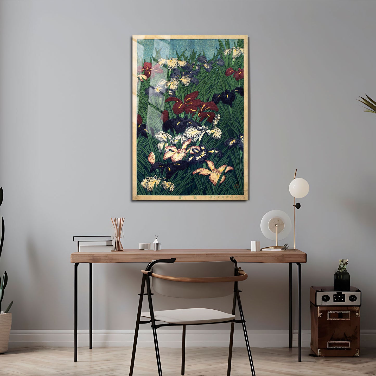 Flex Designs Metal Poster Irises Flowers by Kawase Hasui 5 x 7" Home Goods - Artist Artwork  Metal Poster