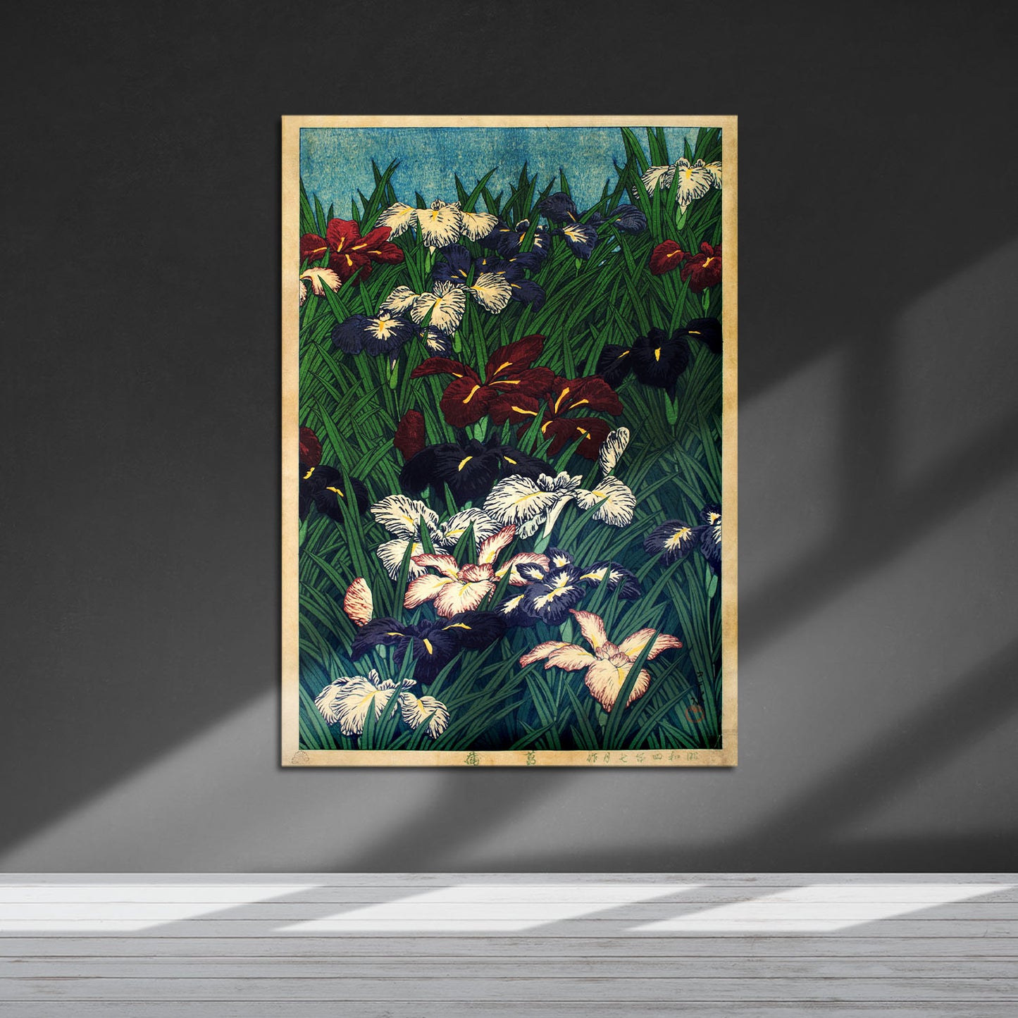 Flex Designs Metal Poster Irises Flowers by Kawase Hasui 5 x 7" Home Goods - Artist Artwork  Metal Poster