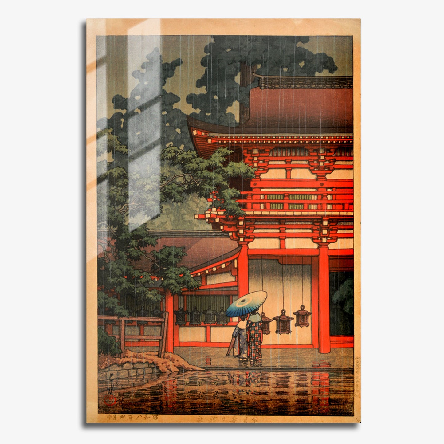Flex Designs Metal Poster Kasuga Shrine in Nara by Kawase Hasui 11 x 17" Home Goods - Artist Artwork  Metal Poster