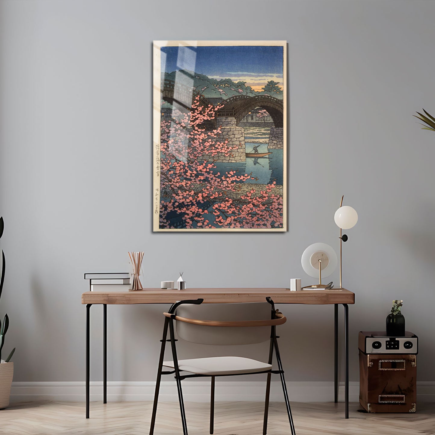Flex Designs Metal Poster Kintai Bridge Spring by Kawase Hasui 5 x 7" Home Goods - Artist Artwork  Metal Poster