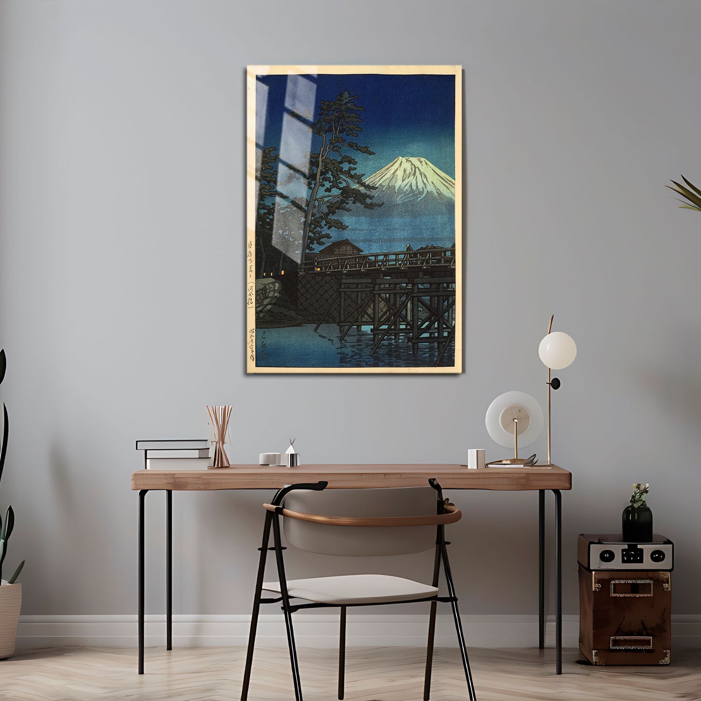Flex Designs Metal Poster Mt Fuji Moonlight by Kawase Hasui 5 x 7" Home Goods - Artist Artwork  Metal Poster