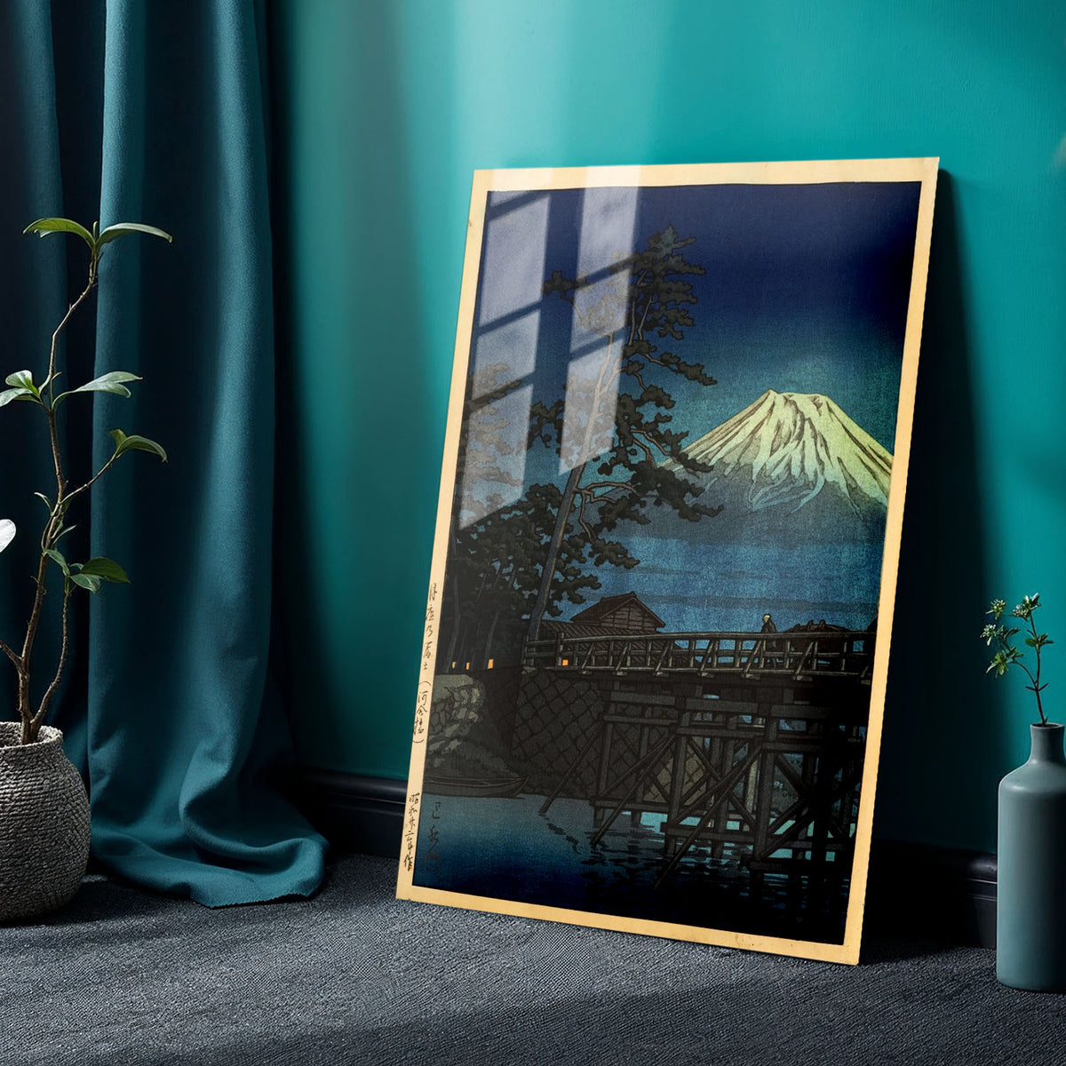 Flex Designs Metal Poster Mt Fuji Moonlight by Kawase Hasui 24 x 36" Home Goods - Artist Artwork  Metal Poster