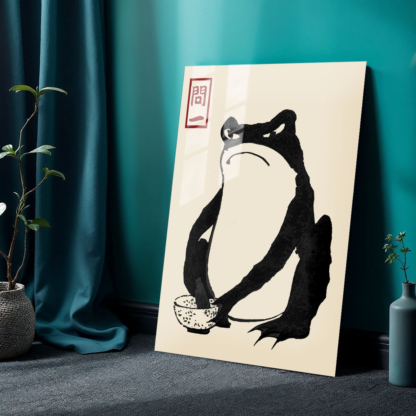 Flex Designs Metal Poster Matsumoto Hoji's Frog Grumpy 24 x 36" Home Goods - Artist Artwork  Metal Poster
