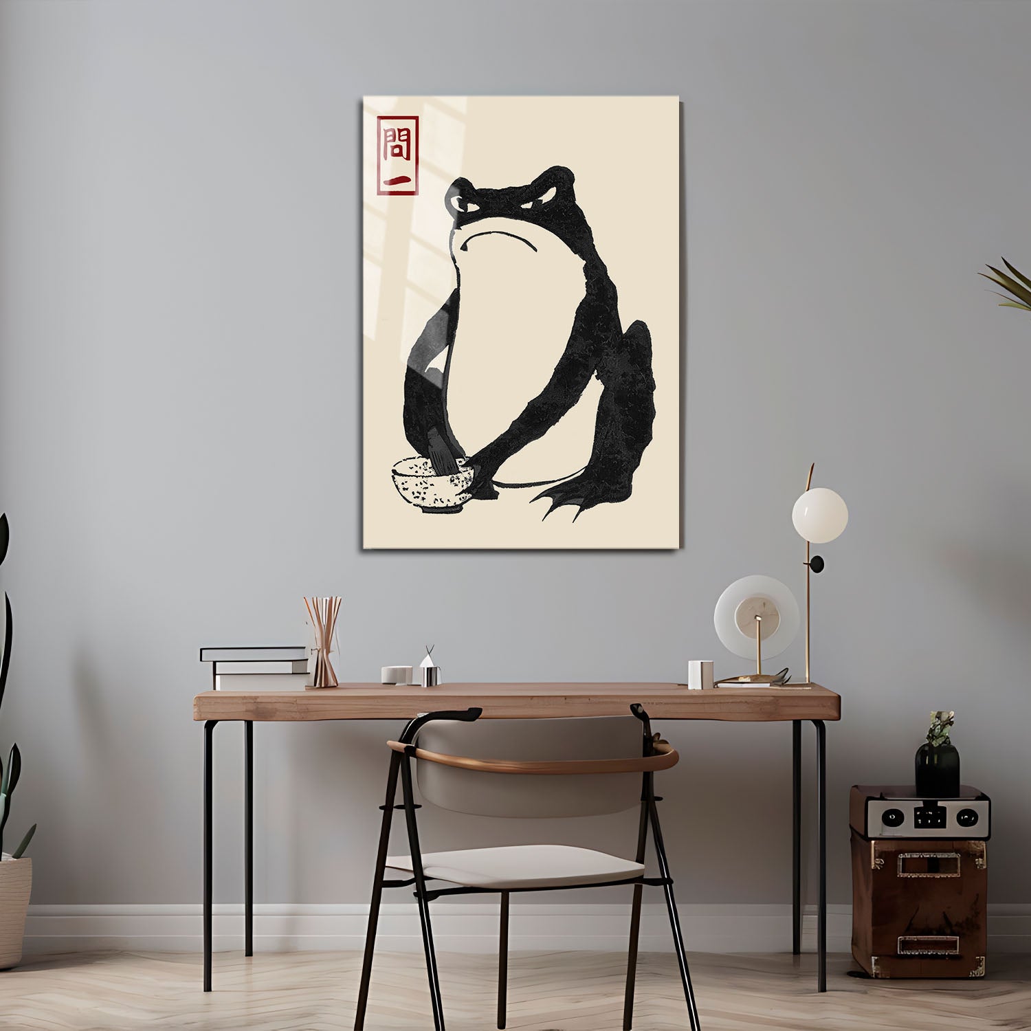 Flex Designs Metal Poster Matsumoto Hoji's Frog Grumpy 5 x 7" Home Goods - Artist Artwork  Metal Poster