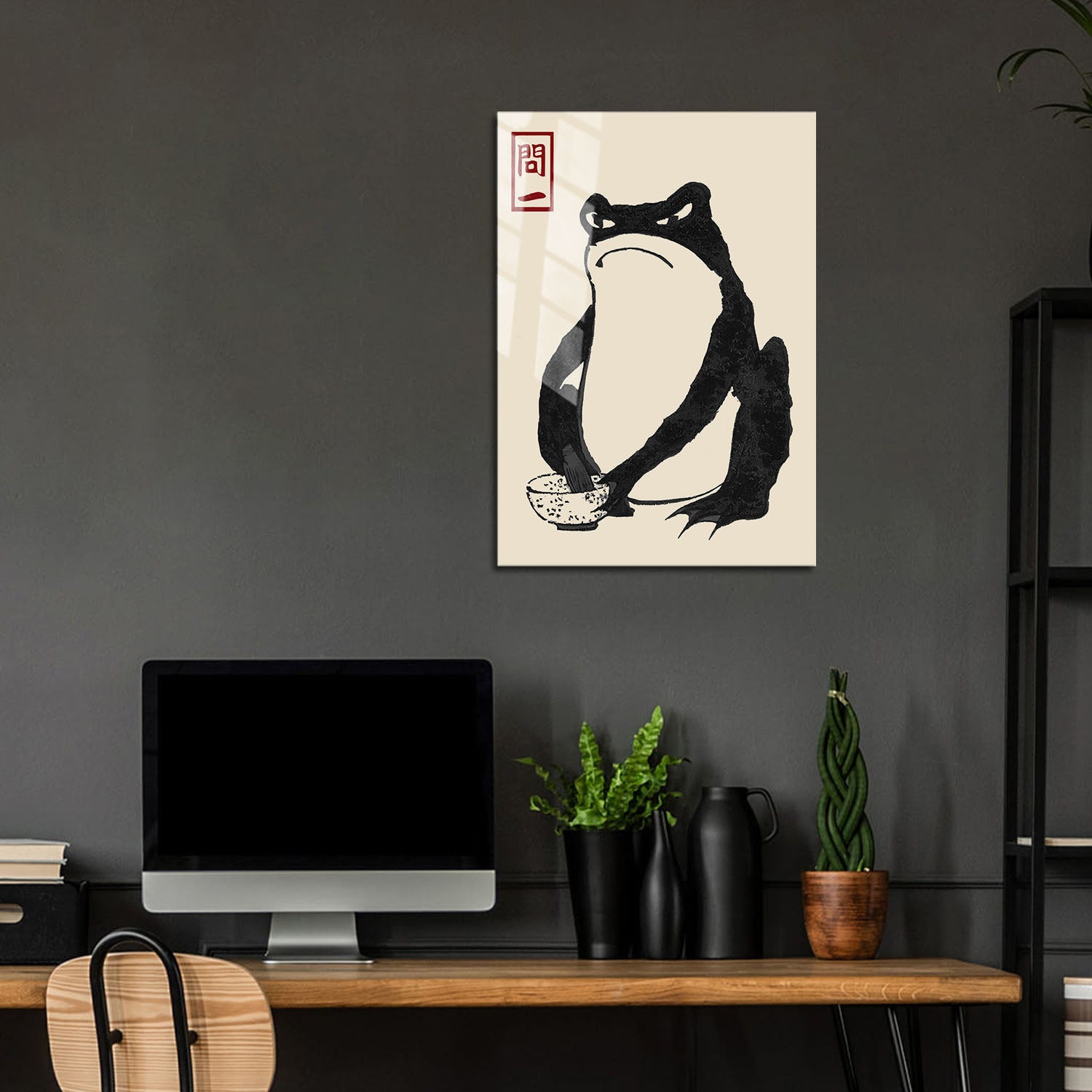 Flex Designs Metal Poster Matsumoto Hoji's Frog Grumpy 24 x 36" Home Goods - Artist Artwork  Metal Poster
