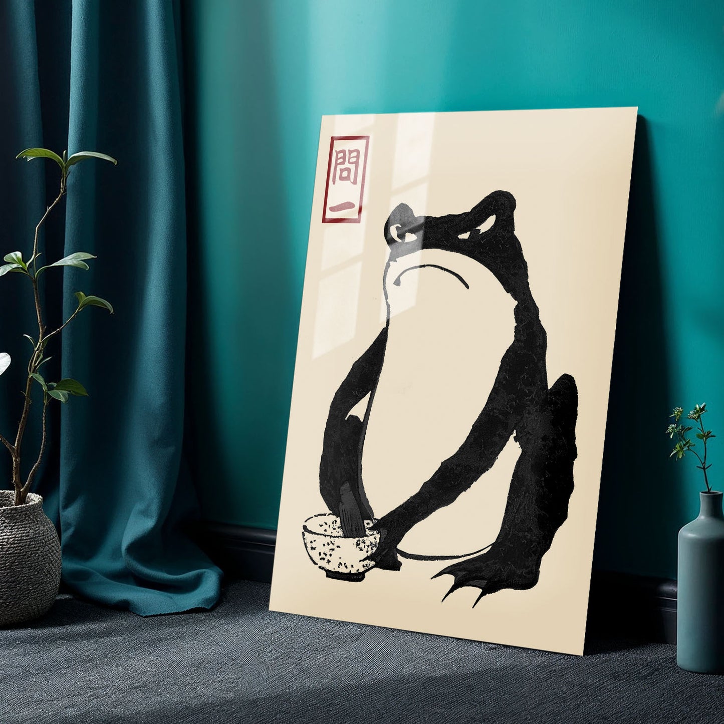Flex Designs Metal Poster Matsumoto Hoji's Frog Grumpy 24 x 36" Home Goods - Artist Artwork  Metal Poster