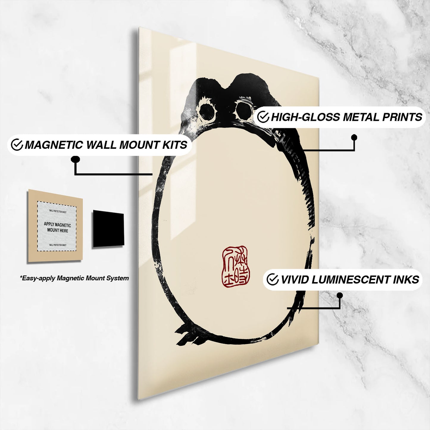 Flex Designs Metal Poster Matsumoto Hoji's Frog Round 16 x 24" Home Goods - Artist Artwork  Metal Poster