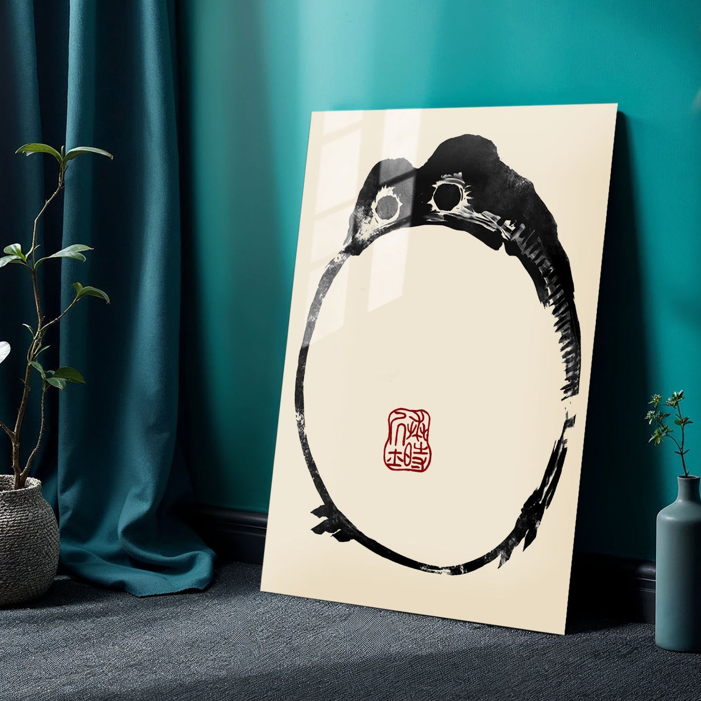 Flex Designs Metal Poster Matsumoto Hoji's Frog Round 24 x 36" Home Goods - Artist Artwork  Metal Poster