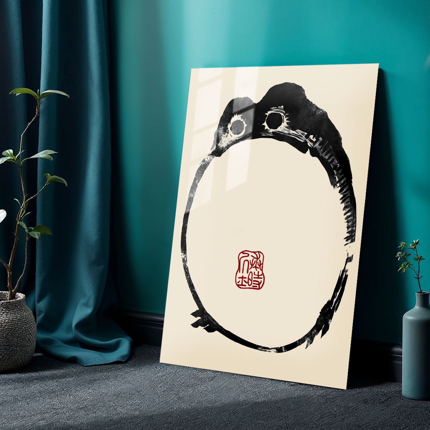 Flex Designs Metal Poster Matsumoto Hoji's Frog Round 24 x 36" Home Goods - Artist Artwork  Metal Poster