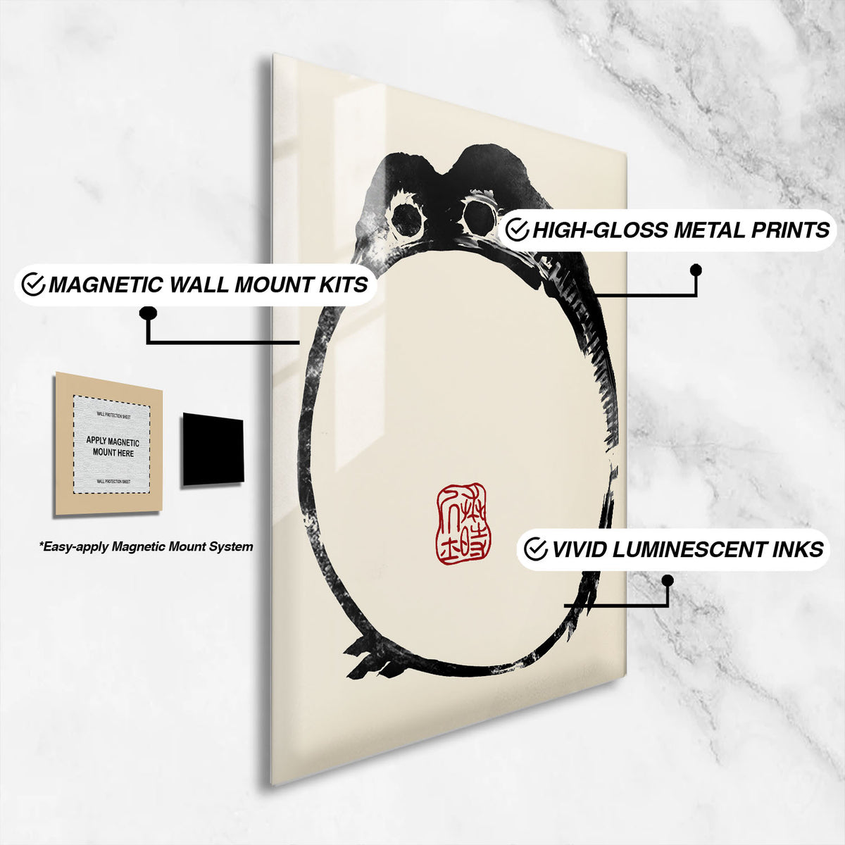 Flex Designs Metal Poster Matsumoto Hoji's Frog Round 16 x 24" Home Goods - Artist Artwork  Metal Poster