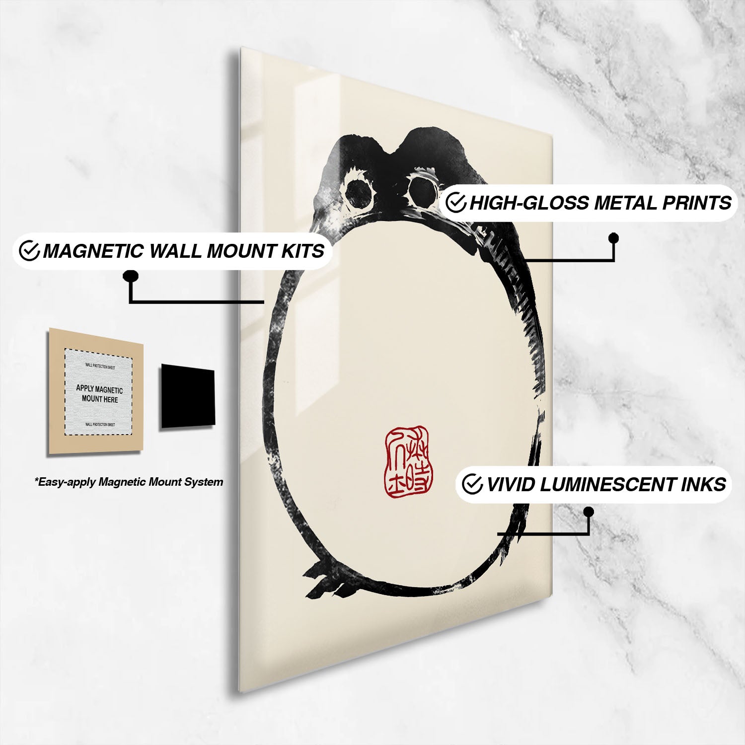 Flex Designs Metal Poster Matsumoto Hoji's Frog Round 16 x 24" Home Goods - Artist Artwork  Metal Poster