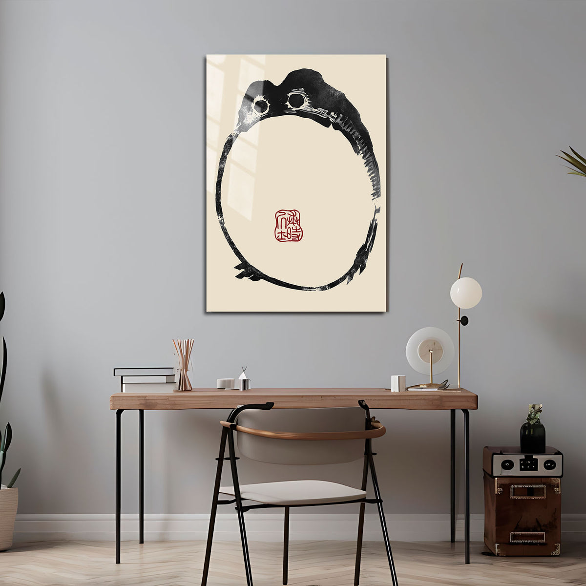 Flex Designs Metal Poster Matsumoto Hoji's Frog Round 5 x 7" Home Goods - Artist Artwork  Metal Poster