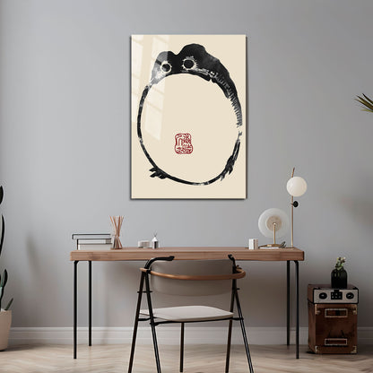 Flex Designs Metal Poster Matsumoto Hoji's Frog Round 5 x 7" Home Goods - Artist Artwork  Metal Poster