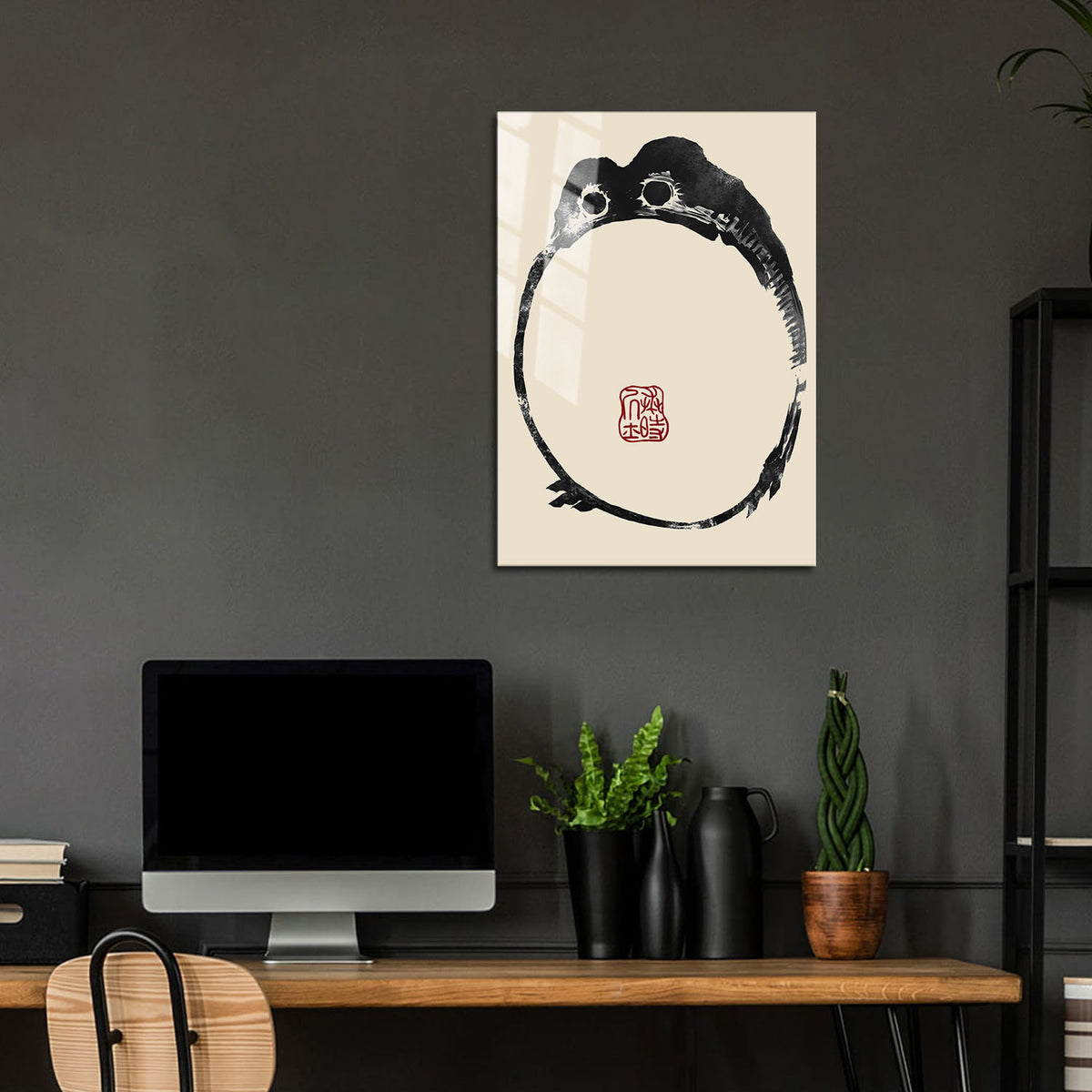 Flex Designs Metal Poster Matsumoto Hoji's Frog Round 24 x 36" Home Goods - Artist Artwork  Metal Poster