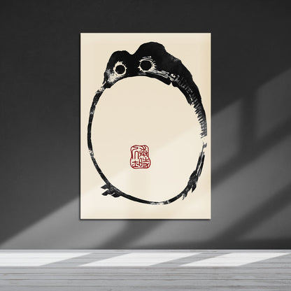 Flex Designs Metal Poster Matsumoto Hoji's Frog Round 5 x 7" Home Goods - Artist Artwork  Metal Poster