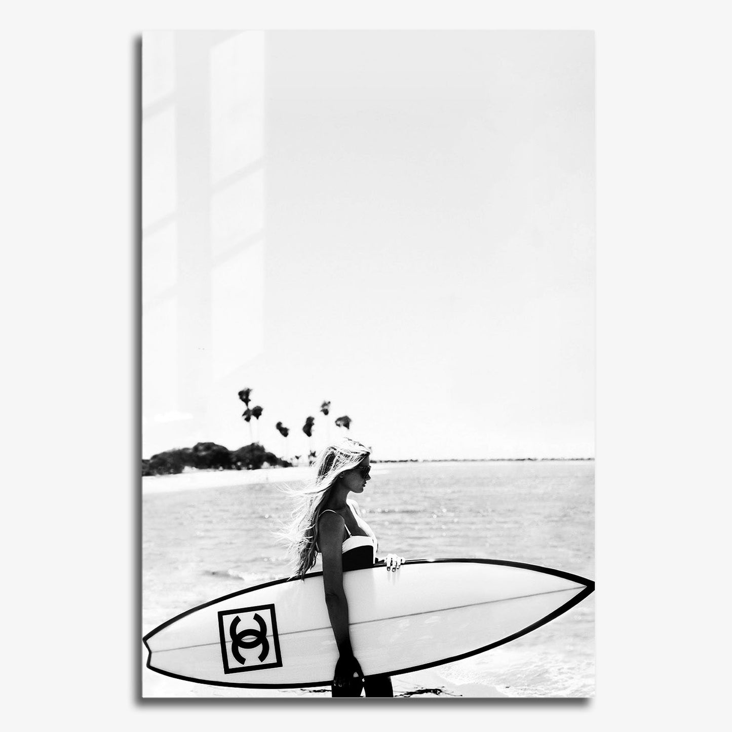 Flex Designs Metal Poster Chanel Surfer White 11 x 17" Home Goods - Designer  Metal Poster