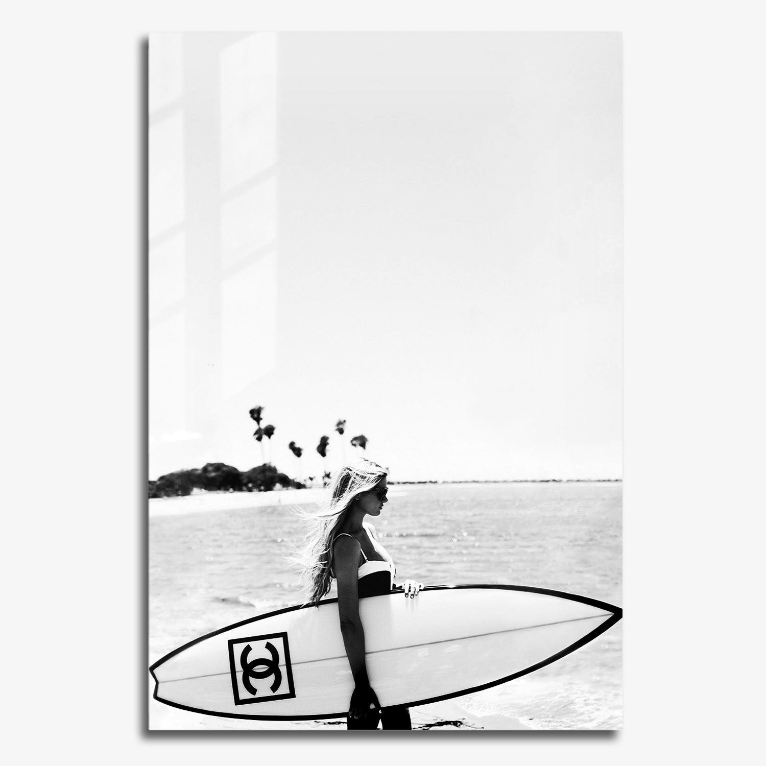 Flex Designs Metal Poster Chanel Surfer White 11 x 17" Home Goods - Designer  Metal Poster