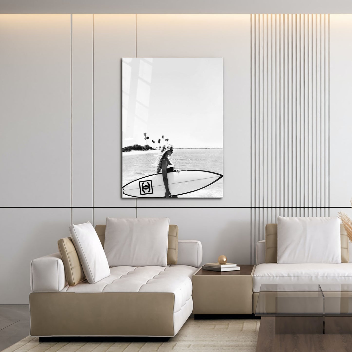 Flex Designs Metal Poster Chanel Surfer White 16 x 24" Home Goods - Designer  Metal Poster