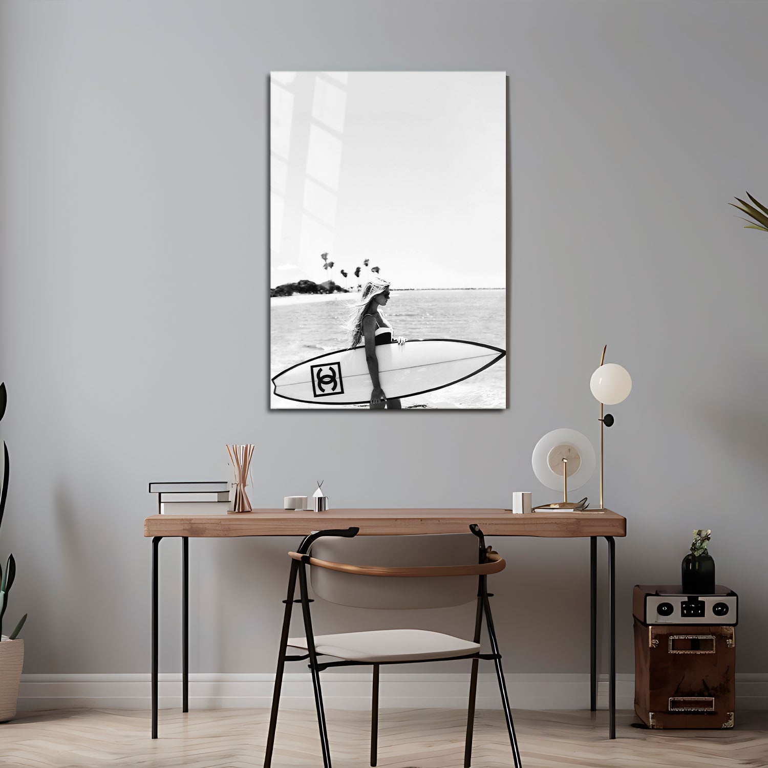 Flex Designs Metal Poster Chanel Surfer White 5 x 7" Home Goods - Designer  Metal Poster