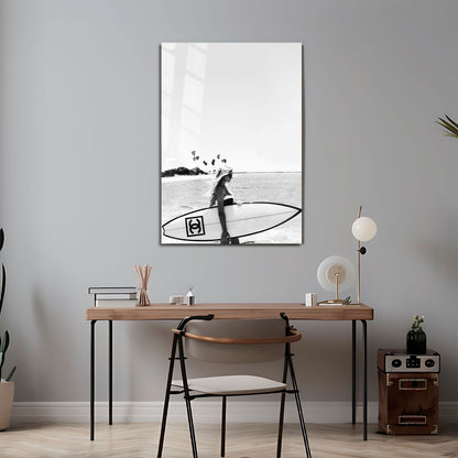 Flex Designs Metal Poster Chanel Surfer White 5 x 7" Home Goods - Designer  Metal Poster