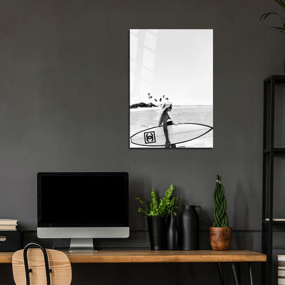 Flex Designs Metal Poster Chanel Surfer White 24 x 36" Home Goods - Designer  Metal Poster