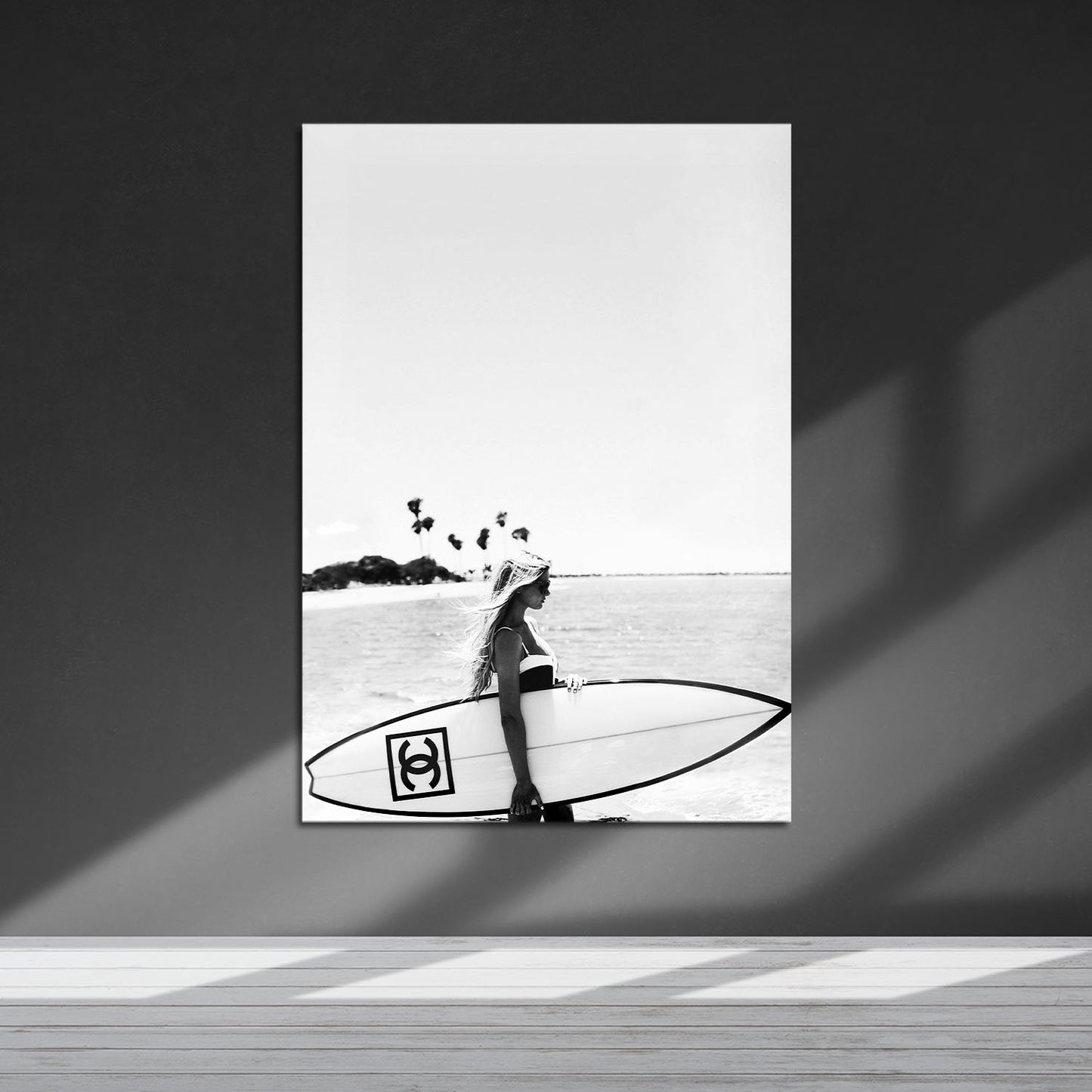 Flex Designs Metal Poster Chanel Surfer White 5 x 7" Home Goods - Designer  Metal Poster