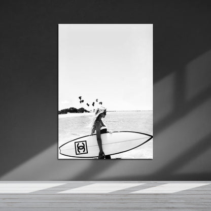 Flex Designs Metal Poster Chanel Surfer White 5 x 7" Home Goods - Designer  Metal Poster