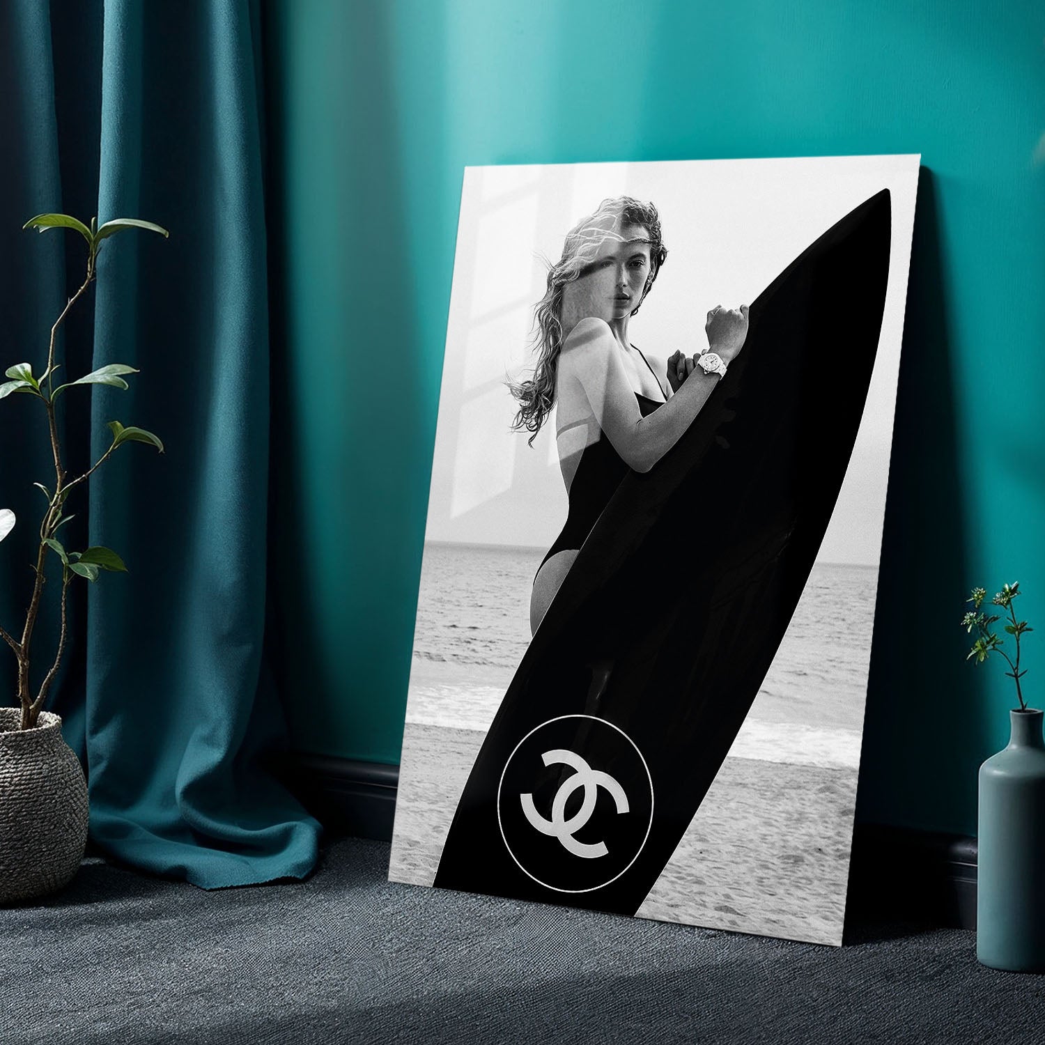 Flex Designs Metal Poster Chanel Surfer 24 x 36" Home Goods - Designer  Metal Poster