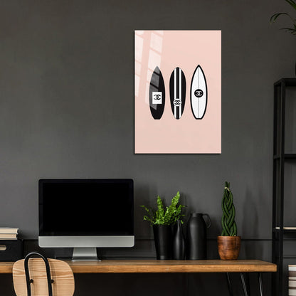 Flex Designs Metal Poster Chanel Surfboard Trio 24 x 36" Home Goods - Designer  Metal Poster