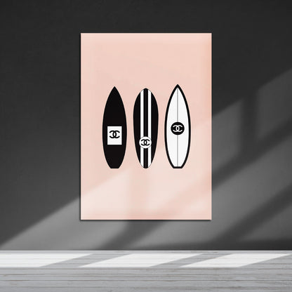 Flex Designs Metal Poster Chanel Surfboard Trio 5 x 7" Home Goods - Designer  Metal Poster