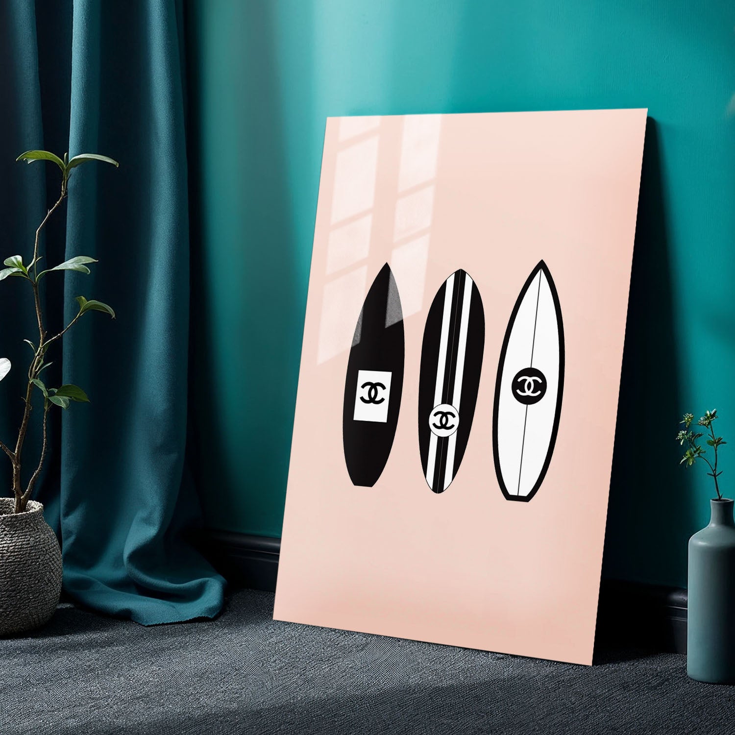 Flex Designs Metal Poster Chanel Surfboard Trio 24 x 36" Home Goods - Designer  Metal Poster