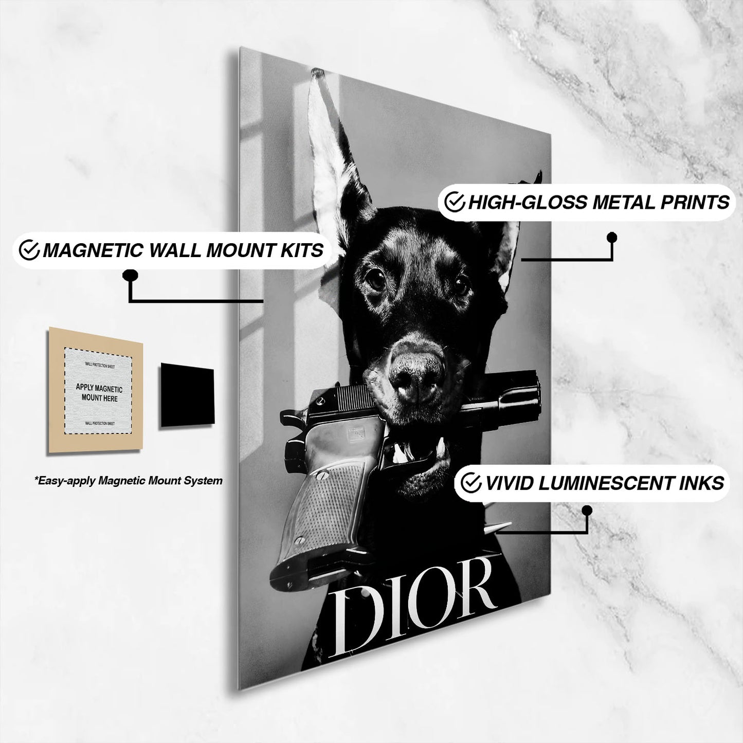 Flex Designs Metal Poster Le Noir Dior Paris 16 x 24" Home Goods - Designer  Metal Poster