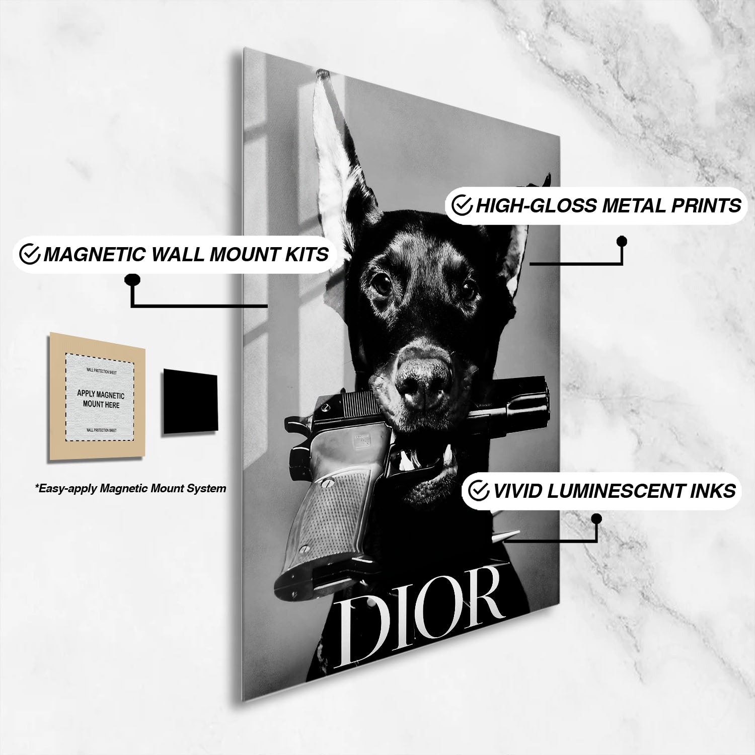 Flex Designs Metal Poster Le Noir Dior Paris 16 x 24" Home Goods - Designer  Metal Poster