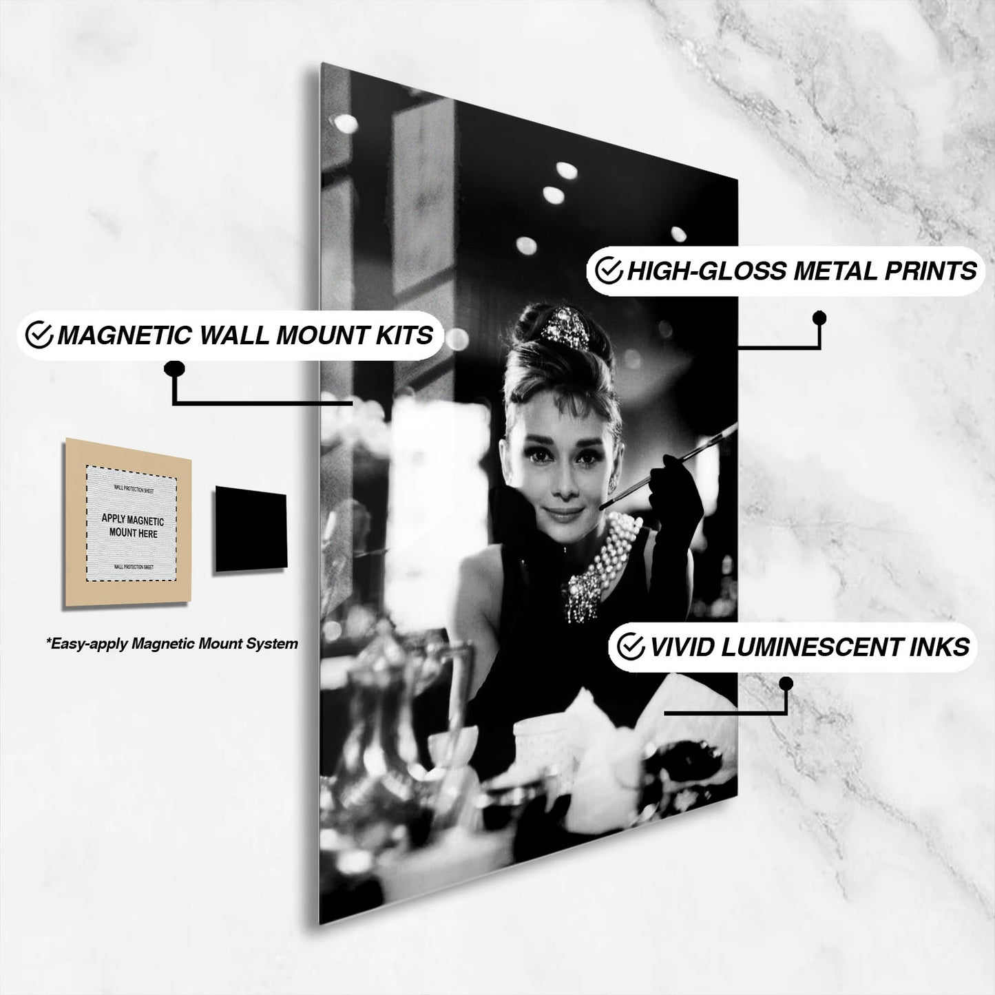 Flex Designs Metal Poster Audrey Hepburn 16 x 24" Home Goods - Designer  Metal Poster