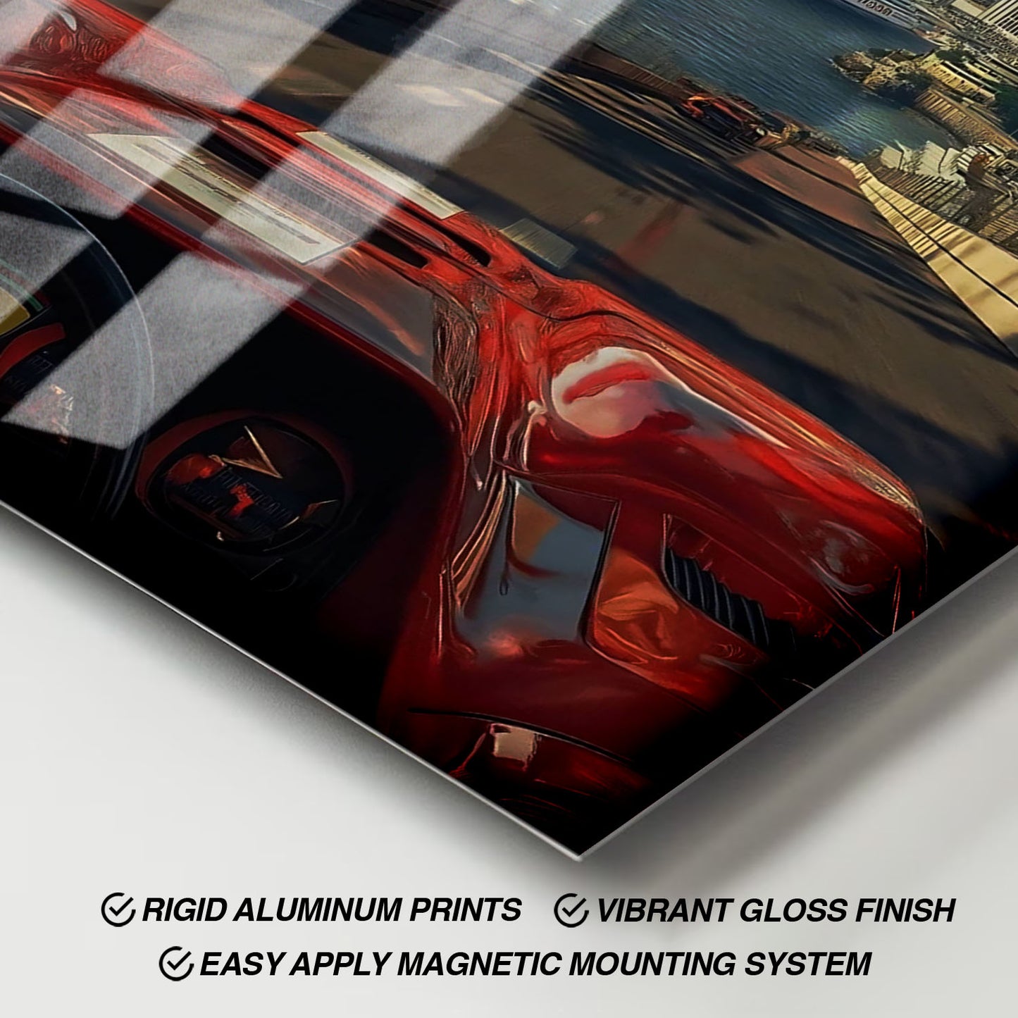 Flex Designs Metal Poster Classic Ferrari Monaco 11 x 17" Home Goods - Sports  Metal Poster