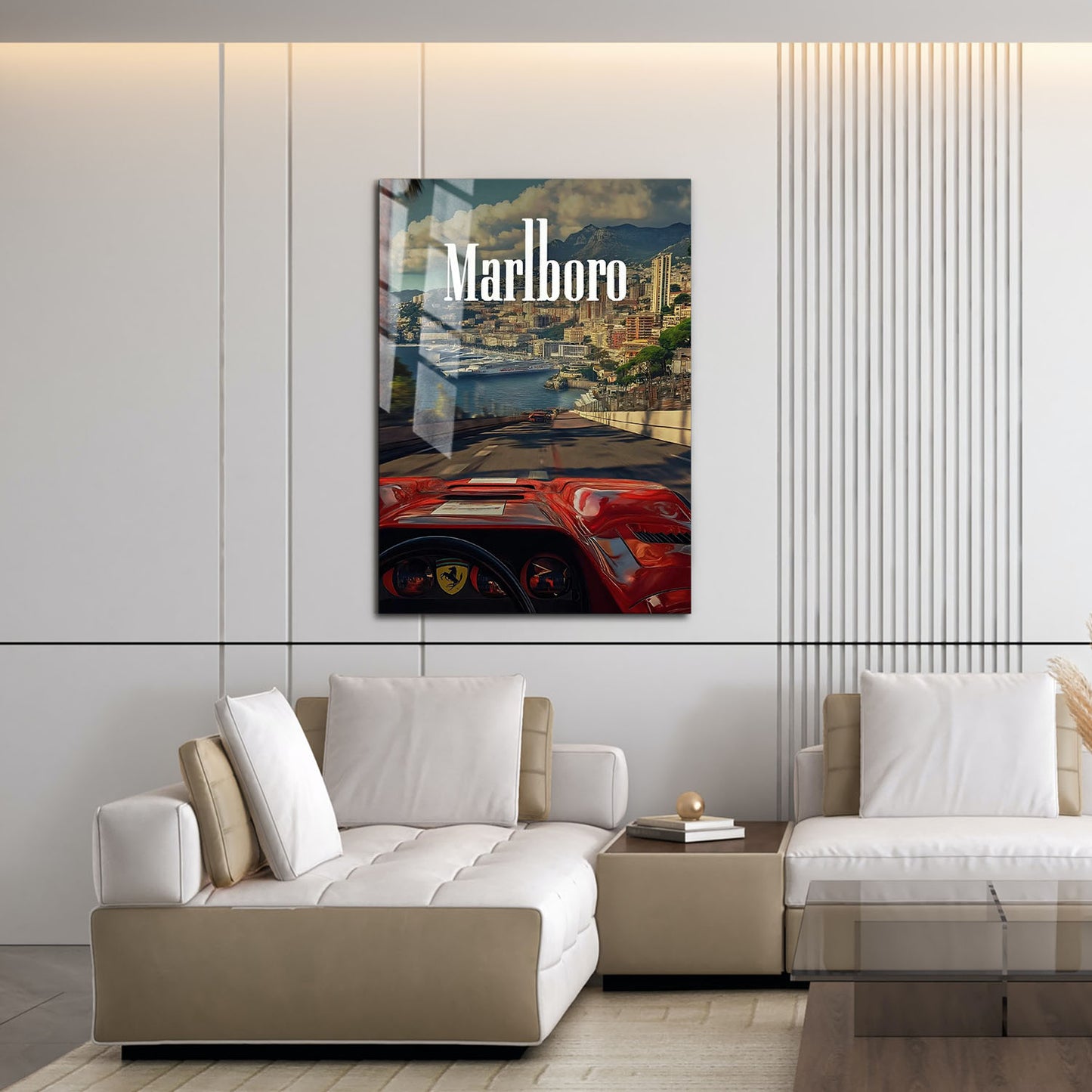 Flex Designs Metal Poster Classic Ferrari Monaco 16 x 24" Home Goods - Sports  Metal Poster