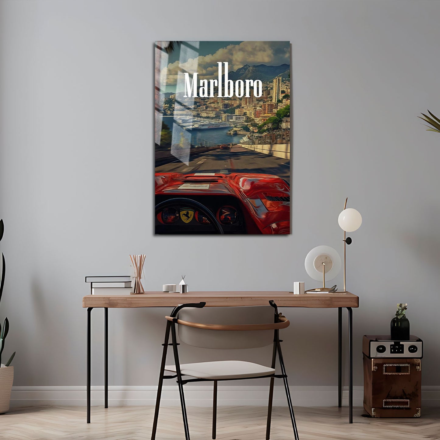 Flex Designs Metal Poster Classic Ferrari Monaco 5 x 7" Home Goods - Sports  Metal Poster