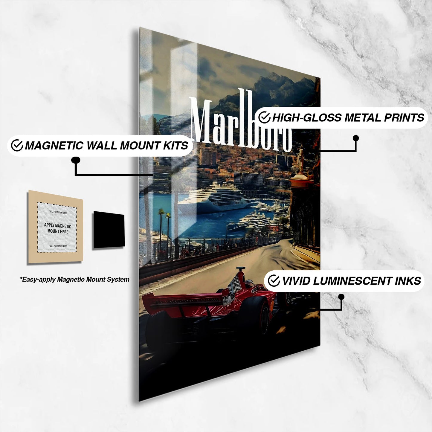 Flex Designs Metal Poster Monaco Formula One 16 x 24" Home Goods - Sports  Metal Poster